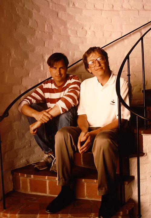 Young Bill Gates and Steve Jobs