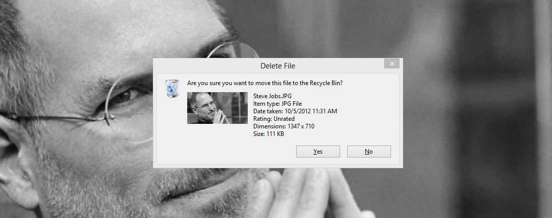 How To Enable Delete Confirmation Dialog in Windows 8