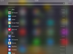 How to quickly list all apps in iOS 7