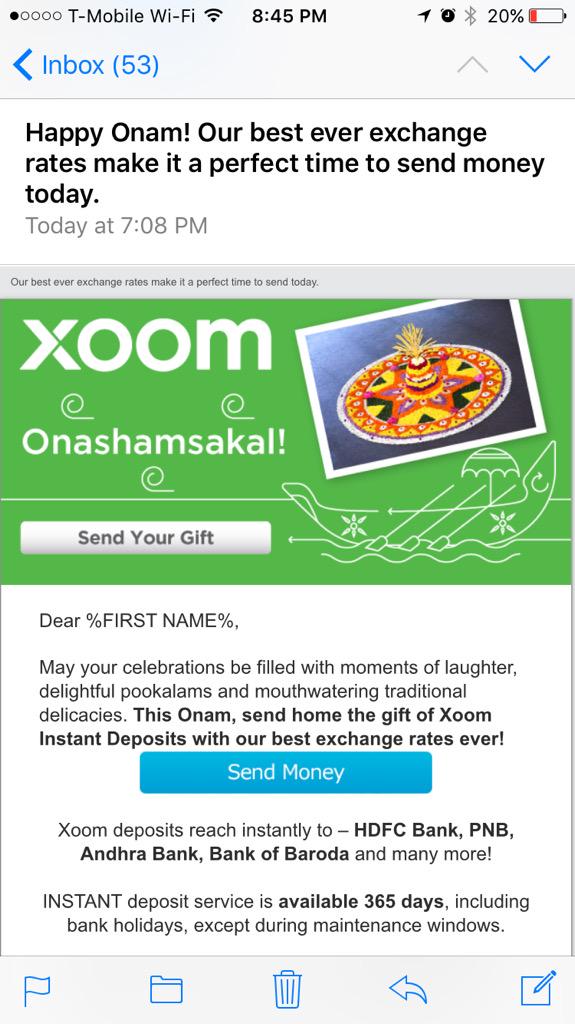 Dear @Xoom or dear %FIRST NAME%. Whatever! http://…